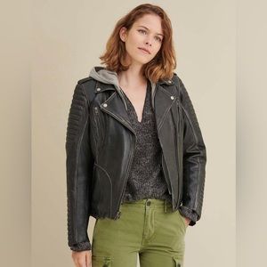 Wilson Leather Performance Rider, quilted shoulder leather Moto jacket, XS NWOT